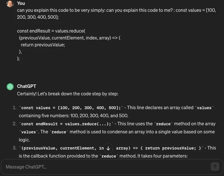 ChatGPT example