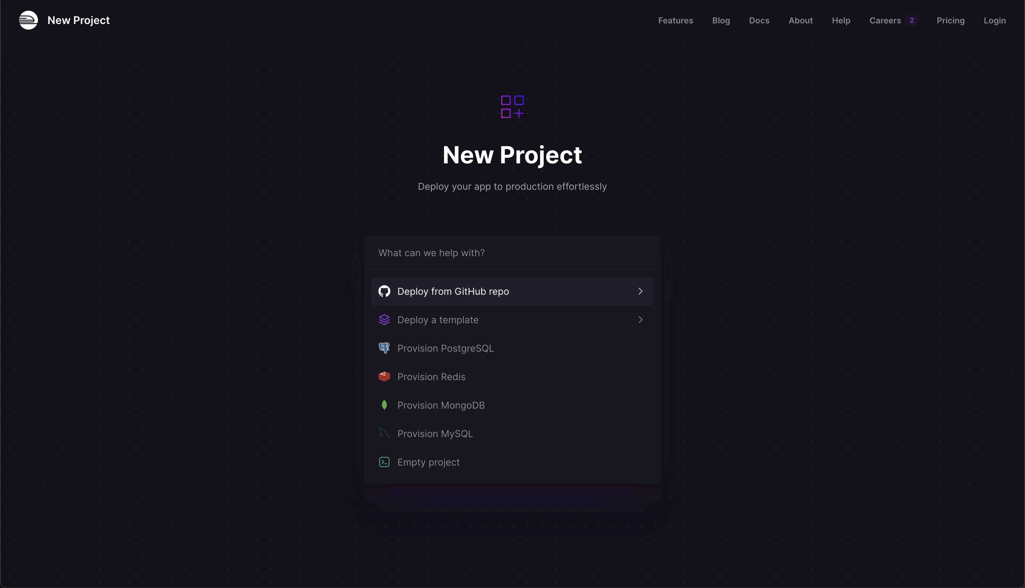 Railway, Start new Project