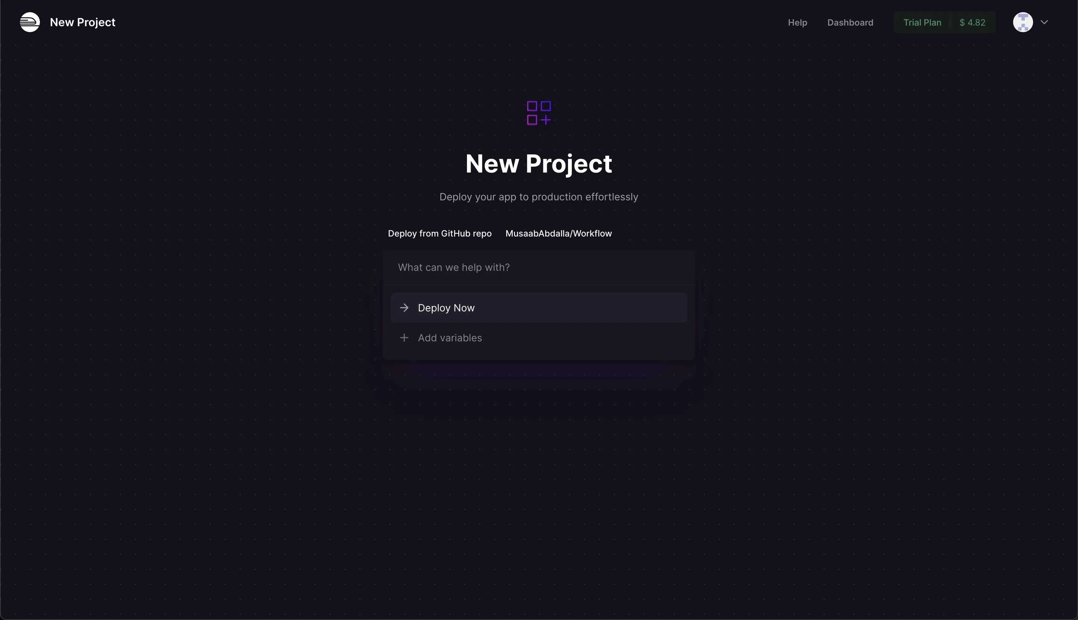 Railway, Start new Project
