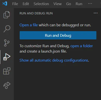 Debugger icon in left side panel